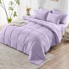 Comforter Set solid Light Purple 2pcs 3pcs