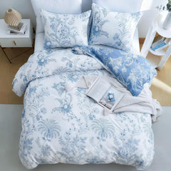 Comforter Set Floral Reversible Blue Plants DF Twin Queen King 2pcs 3pcs