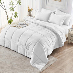 Comforter Set solid White 2pcs 3pcs