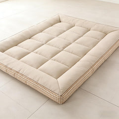 Mattress Topper & Protector-Mattress with checkered three-dimensional edges pink