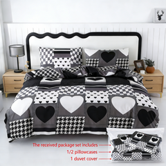Duvet Covers & Inserts-HeiBaiZhiLian 2pcs duvet cover set