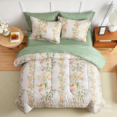 Comforter Set Floral Reversible Flowers and green HFJ 2pcs 3pcs