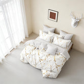 Duvet Covers & Inserts-Marble White 2pcs duvet cover set