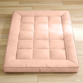 Mattress Topper & Protector-Mattress with checkered three-dimensional edges pink