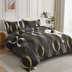 Duvet Cover Geometric Grey ML Twin Queen King 2pcs 3pcs