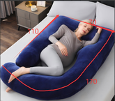 Pillows & Pillowcases-G-shaped pregnancy pillow crystal velvet dark blue