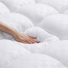 Mattress Topper & Protector-Solid-color embossed mattress bedspread white