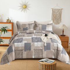 Comforter Set Geometric Patchwork camel color HFJ 2pcs 3pcs