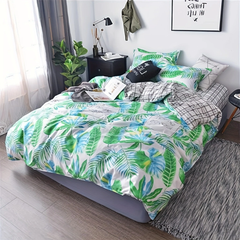 Comforter Set Floral Reversible Spring Green leaves 2pcs 3pcs