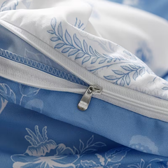 Comforter Set Floral Reversible Blue Plants DF 2pcs 3pcs