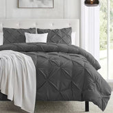 Comforter Set Pintuck Light gray Twin Queen King 2pcs 3pcs