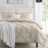Comforter Set Pintuck Beige Twin Queen King 2pcs 3pcs
