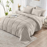 Comforter Set solid Beige 2pcs 3pcs