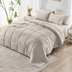 Comforter Set solid Beige 2pcs 3pcs