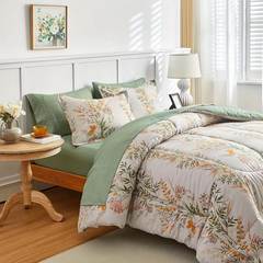 Comforter Set Floral Reversible Flowers and green HFJ 2pcs 3pcs