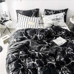 Duvet Covers & Inserts-Marble Black 2pcs duvet cover set