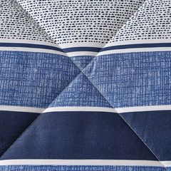 Duvet Cover Geometric Blue and white Striped Blue and White 2pcs 3pcs