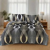 Duvet Cover Geometric Grey ML Twin Queen King 2pcs 3pcs