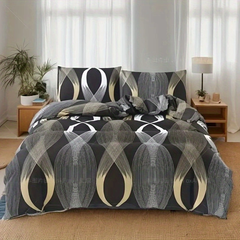 Duvet Cover Geometric Grey ML Twin Queen King 2pcs 3pcs