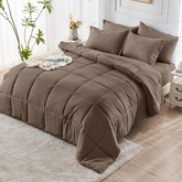 Comforter Set solid Brown 2pcs 3pcs