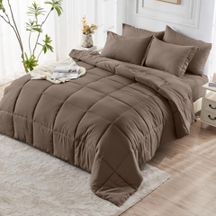 Comforter Set solid Brown 2pcs 3pcs