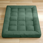 Mattress Topper & Protector-Mattress with checkered three-dimensional edges green