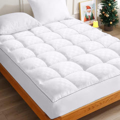 Mattress Topper & Protector-Solid-color embossed mattress bedspread white