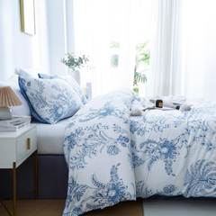 Comforter Set Floral Reversible Blue Plants DF 2pcs 3pcs