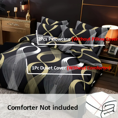Duvet Cover Geometric Grey ML 2pcs 3pcs