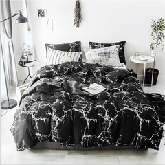 Duvet Covers & Inserts-Marble Black 2pcs duvet cover set