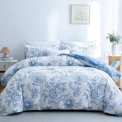 Comforter Set Floral Reversible Blue Plants DF 2pcs 3pcs