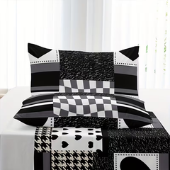 Duvet Covers & Inserts-HeiBaiZhiLian 2pcs duvet cover set