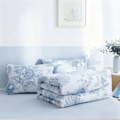 Comforter Set Floral Reversible Blue Plants DF 2pcs 3pcs