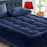 Mattress Topper & Protector-Navy Blue Topper Pad for Mattress