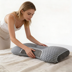 Pillows & Pillowcases-2 piecesYBZ 4D Knitted Cotton Massage Pillow -Purple