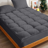 Mattress Topper & Protector-Solid-color embossed mattress bedspread grey