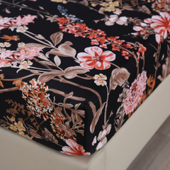 Comforter Set Floral Reversible Black blossoms DF 2pcs 3pcs