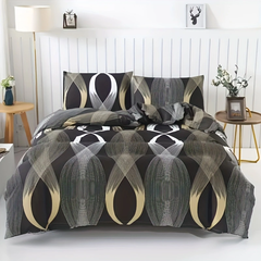Duvet Cover Geometric Grey ML Twin Queen King 2pcs 3pcs