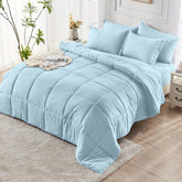 Comforter Set solid Sky blue Twin Queen King 2pcs 3pcs