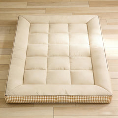 Mattress Topper & Protector-Topper Pad for Mattress Grid Beige