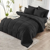 Comforter Set solid Black 2pcs 3pcs