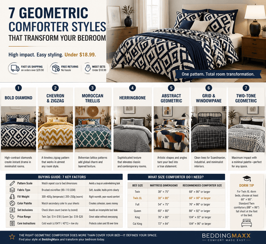 7 Geometric Comforter Sets That Transform Any Bedroom