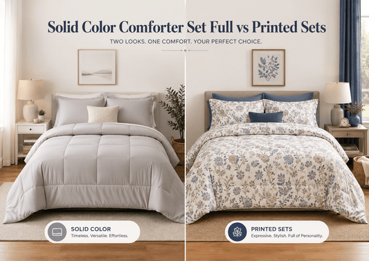 Solid Color Comforter Set Full vs Printed Sets