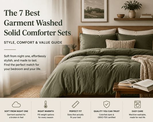 7 Best Garment Washed Solid Comforter Sets for Every Bedroom Style