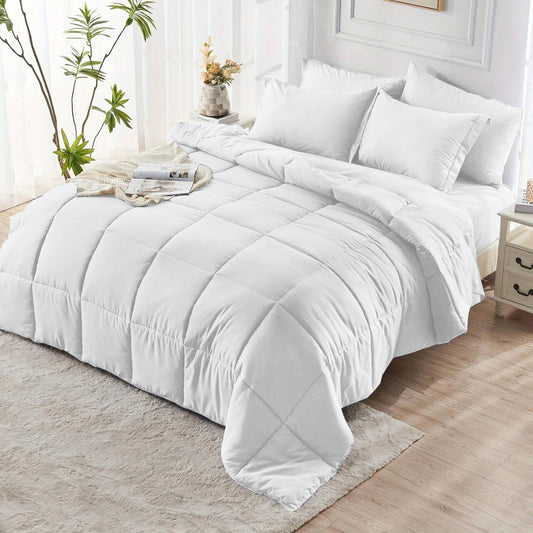 Comforter Set solid White 2pcs 3pcs 1280