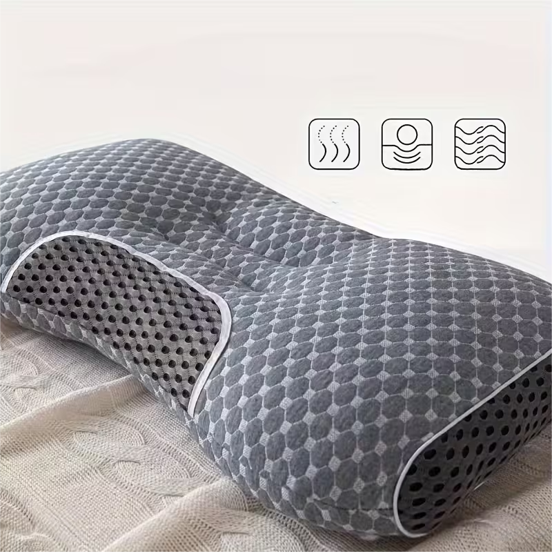 Pillows & Pillowcases-2 piecesYBZ 4D Knitted Cotton Massage Pillow -Purple