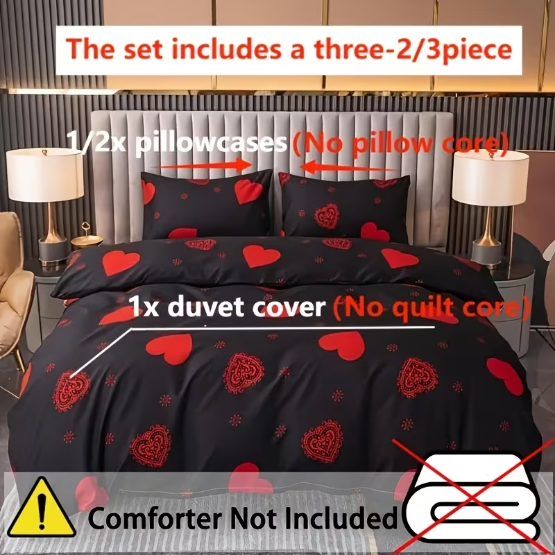 Duvet Covers & Inserts-ZHenAiYiSHenHei 2pcs duvet cover set