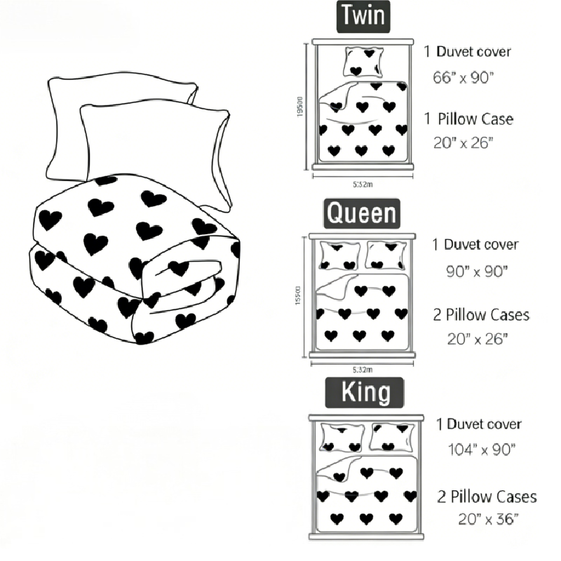 Duvet Covers & Inserts-HeiBaiZhiLian 2pcs duvet cover set