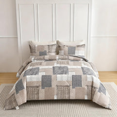 Comforter Set Geometric Patchwork camel color HFJ 2pcs 3pcs