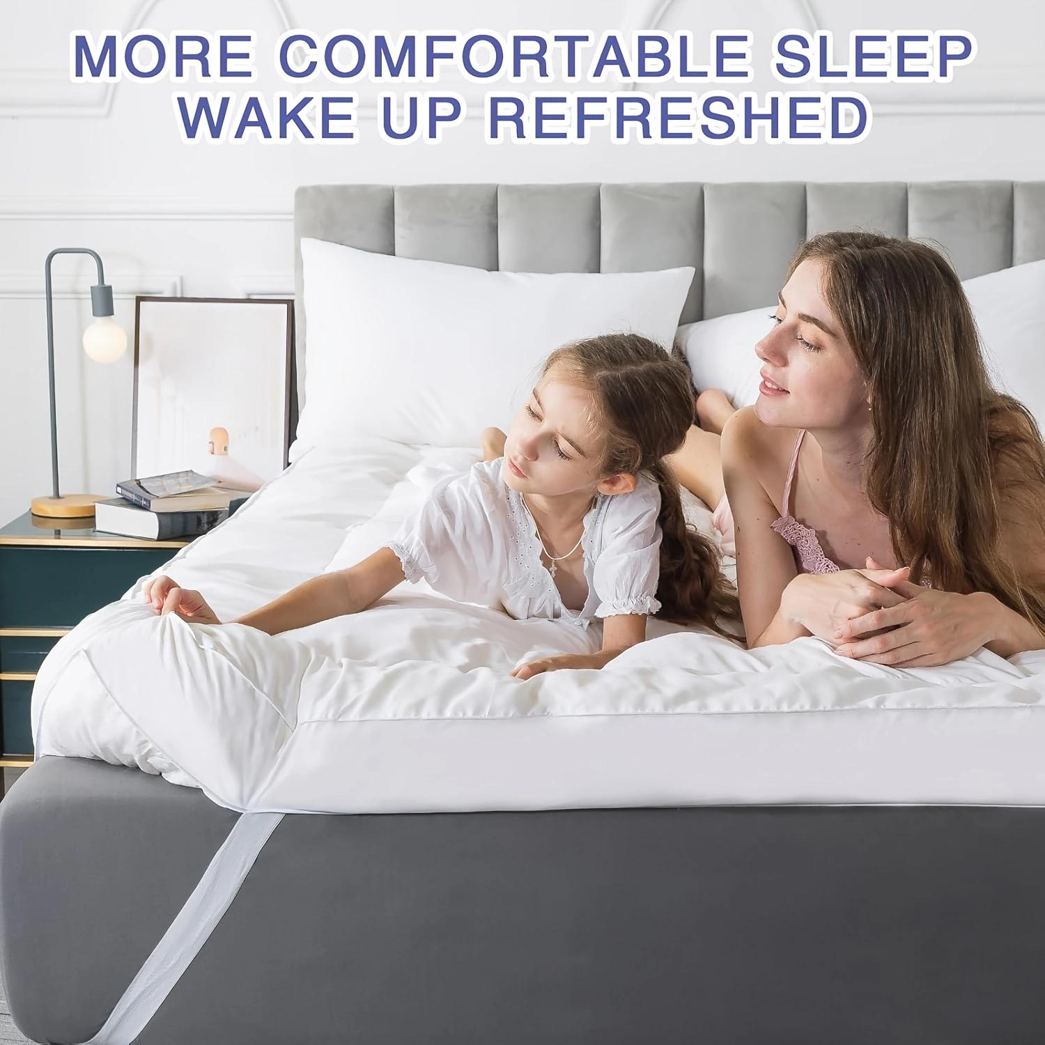 Mattress Topper & Protector-Thin mattress dark grey
